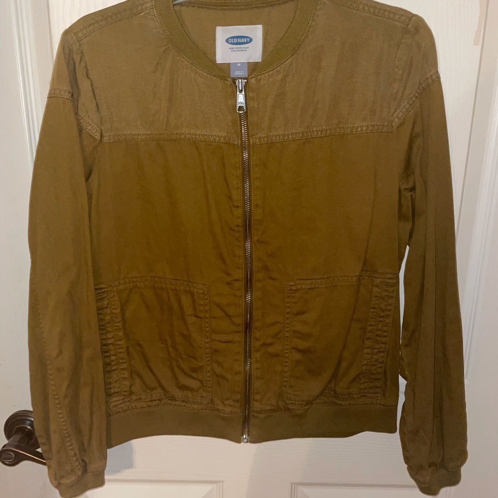 Olive green bomber jacket